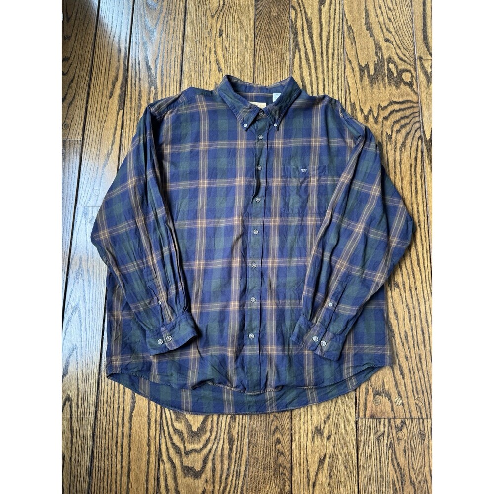 King Ranch Men's 3XL Long Sleeve Button Down Shirt Plaid